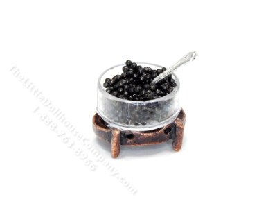 (image for) Miniature Dish of Black Caviar for Dollhouses