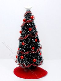 (image for) Miniature Christmas Tree w/ Red Trimmings