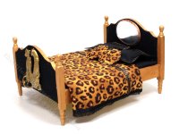 (image for) Miniature 20s Leopard Bedroom Set (3pcs) for Dollhouses