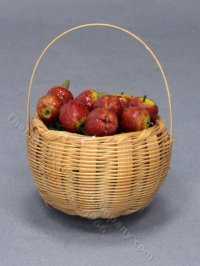(image for) Miniature Woven Basket of Apples for Dollhouses