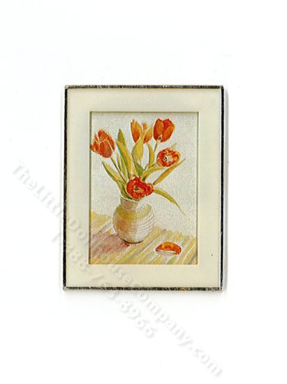 (image for) Miniature Framed Print of Tulips for Dollhouses