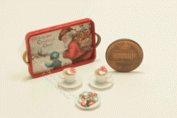 (image for) Dollhouse Miniature Christmas Cocoa Tray Set