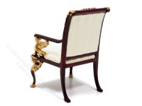 (image for) Miniature Mahogany and White Empire Armchair for Dollhouses