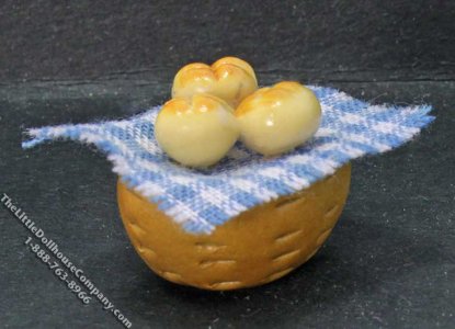 (image for) Miniature Basket of Bread for Dollhouses