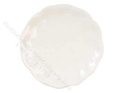 (image for) Miniature Off-White Ceramic Plate for Dollhouses
