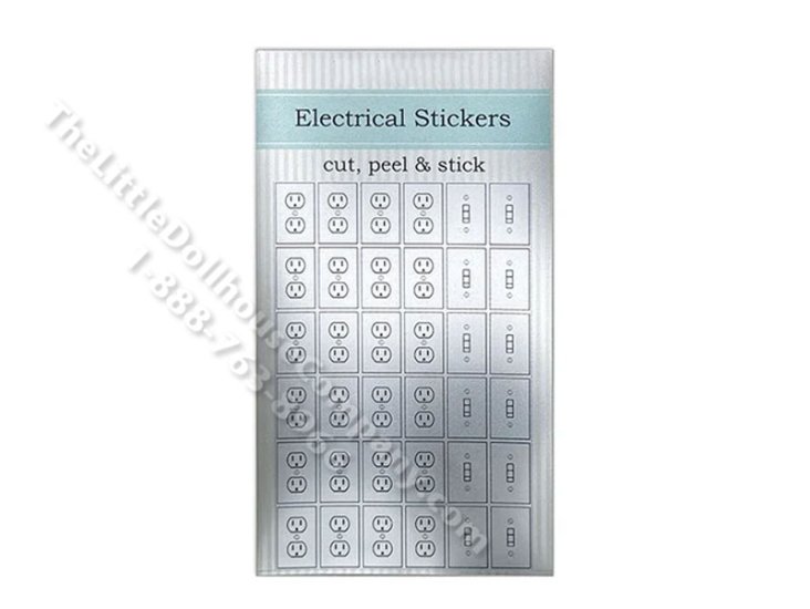 (image for) Dollhouse Miniature Electrical Chrome Outlets and Light Switches