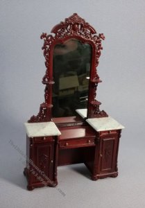 (image for) Miniature Mahogany Vanity For Dollhouses