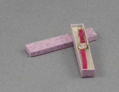 (image for) Pink Banded Ladies Watch with Gold Accents by Judith Blondell