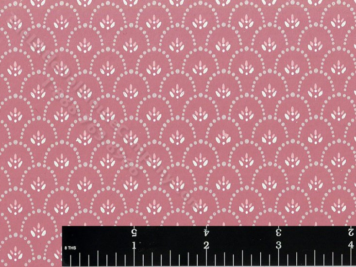 (image for) Floral Arch on Pink Miniature Wallpaper for Dollhouses