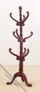 (image for) Miniature Mahogany Hat Tree for Dollhouses
