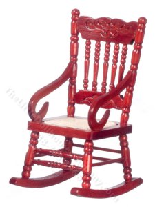 (image for) Miniature Mahogany Gloucester Rocking Chair for Dollhouses