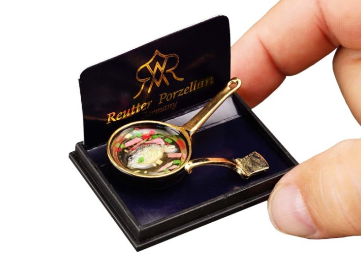 (image for) Miniature Fish Frying In Pan for Dollhouses