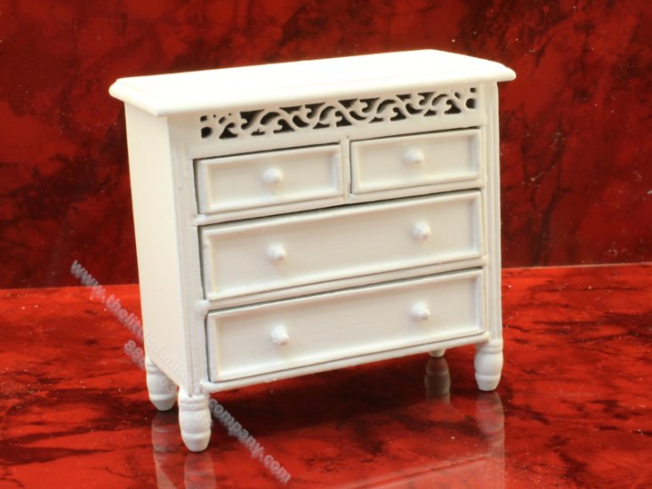 (image for) Miniature White Chest of Drawers with Frieze