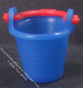 (image for) Miniature Blue Beach Pail for Dollhouses