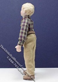 (image for) Miniature Child in Brown Shirt and Pants by Patsy Thomas