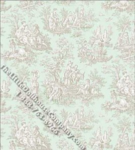 (image for) Farm Life Toile Pattern Miniature Wallpaper for Dollhouses