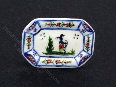 (image for) Miniature Porcelain Quimper Man Platter by Janice Crawley