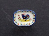 (image for) Miniature Porcelain Quimper Rooster Plate by Janice Crawley