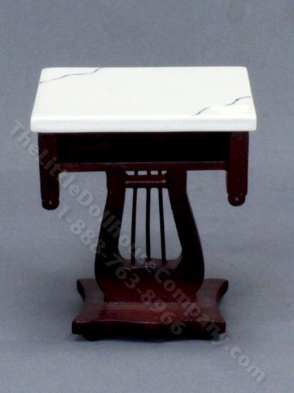 (image for) Miniature Marble Topped Side Table for Dollhouses