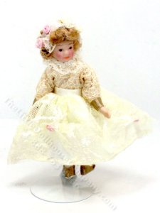 (image for) Miniature Doll in Cream Lace Dress