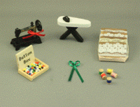(image for) Dollhouse Scale Model Sewing Room Accessories