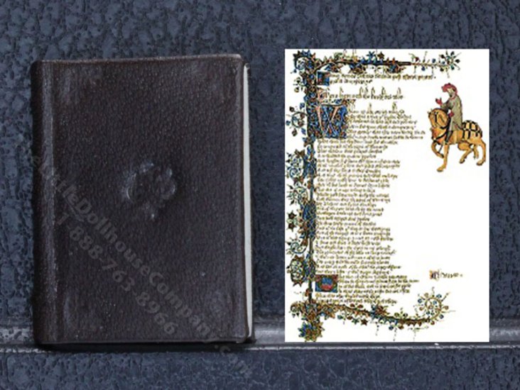 (image for) Miniature Book: 'The Canterbury Tales' Illuminated Manuscript