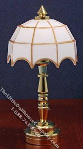 (image for) Dollhouse Scale Model Battery Powered Replica Tiffany Table Lamp