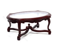 (image for) Miniature Glass Top Mahogany Coffee Table for Dollhouses