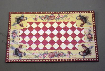 (image for) Miniature Four Roosters Carpet for Dollhouses