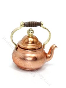 (image for) Miniature Copper Tea Kettle For Dollhouses