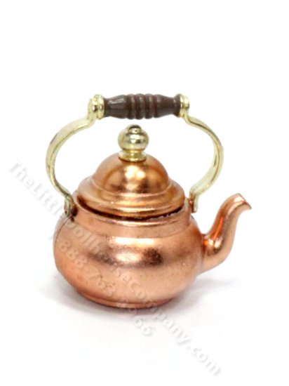(image for) Miniature Copper Tea Kettle For Dollhouses