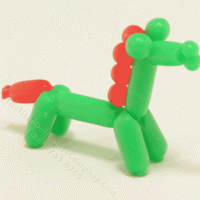 (image for) Miniature Decorative Green and Red Balloon Horse