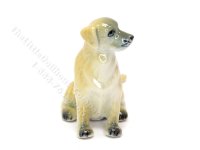 (image for) Miniature Porcelain Labrador Retriever Dog Figurine for Dollhouses