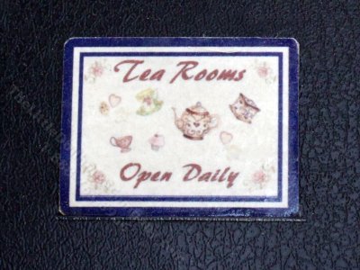 (image for) Miniature Metal "Tea Room" Sign for Dollhouses
