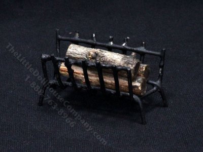 (image for) Miniature Log Holder with Wood for Dollhouses