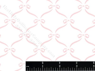 (image for) Pink Bow Lattice on Pink Miniature Wallpaper for Dollhouses