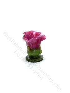 (image for) Miniature Glass Flower Vase for Dollhouses - Dark Pink