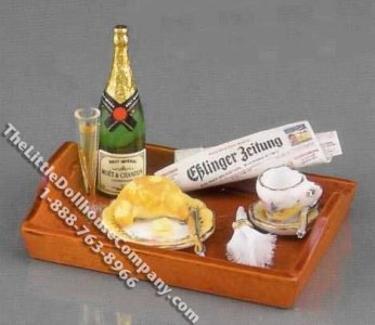 (image for) Dollhouse Scale Model Champagne Breakfast Tray