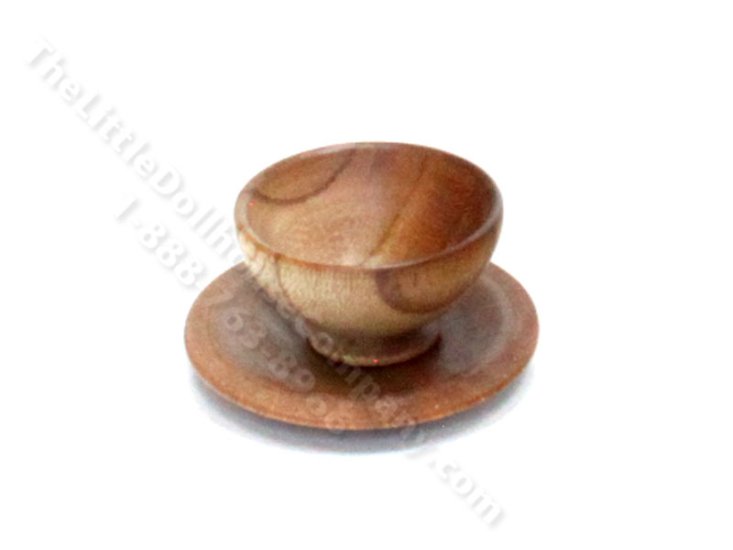 (image for) Miniature Handmade Turned Wooden Bowl and Plate