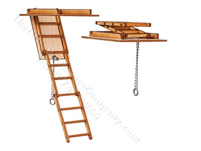 (image for) Half-Scale Folding Attic Stairs for Dollhouses