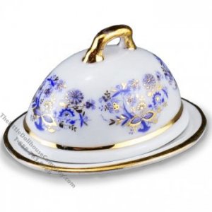 (image for) Miniature Meat Platter Blue Onion For Dollhouses