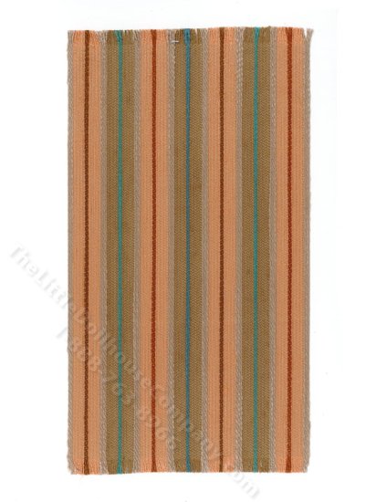 (image for) Miniature Peach and Brown Striped Rug for Dollhouses