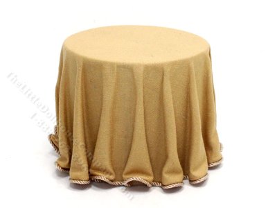 (image for) Miniature Round Table with Gold Tablecloth for Dollhouses