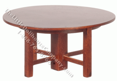 (image for) Dollhouse Miniature Mission Round Cocktail Table