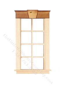 (image for) Miniature 4 Over 4 Keystone Window for Dollhouses