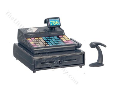 (image for) Dollhouse Miniature Modern Black Cash Register