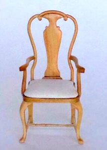 (image for) Miniature Bespaq Oak Finish Armchair for Dollhouses