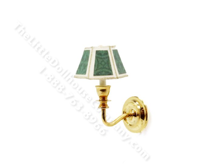 (image for) Miniature 12v Short Wall Sconce for Dollhouses - Green