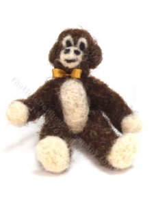 (image for) Miniature Dark Brown Mohair Monkey by Erna Meyer