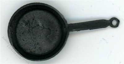 (image for) Miniature Frying Pan, Medium Handle, Black For Dollhouses